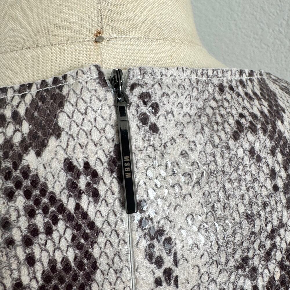 MSGM | NWT Snake Print Long Sleeve Dress w/ Ruffles Size 42 (iItalian)/Medium - Picture 9 of 10